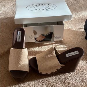 Steve Madden wooden platform heels